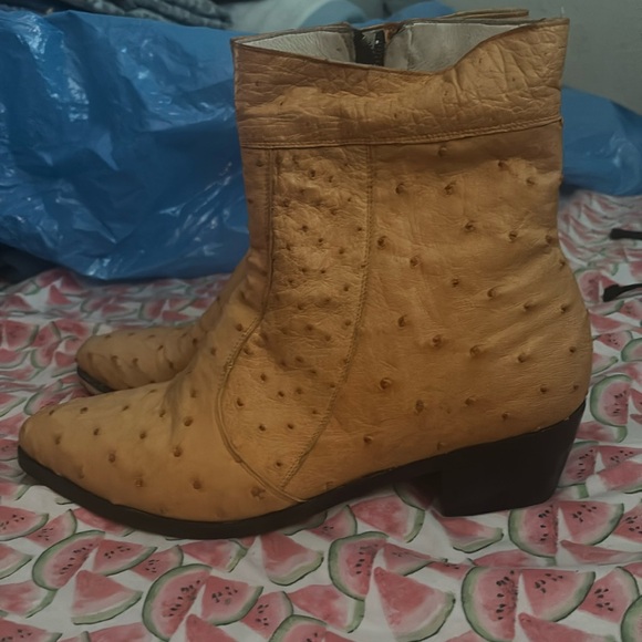 Ostrich (genuine) booties - Picture 1 of 11